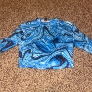 blue blue sleeve top